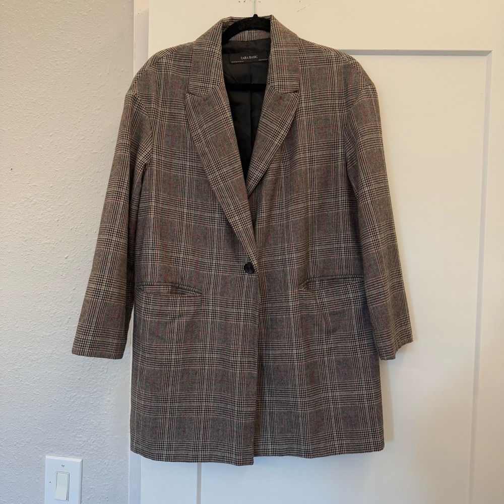 Zara Plaid Blazer Jacket